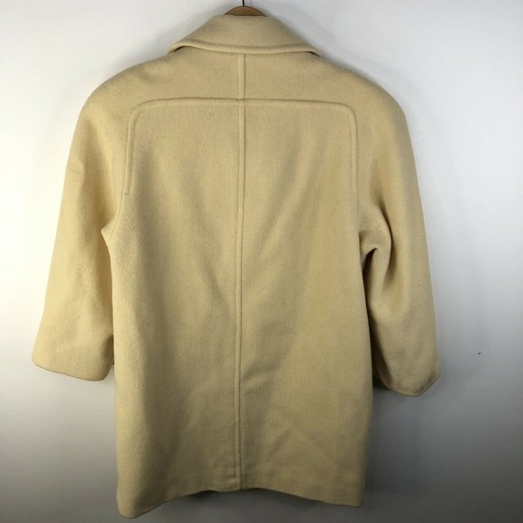 Vintage Eastex Wool Overcoat Top Coat Cream Womens Medium - Picture 4 of 7